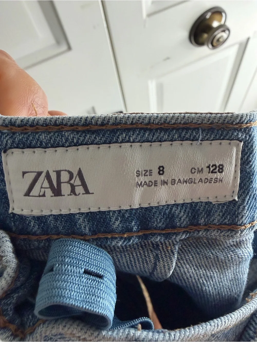 Zara Light Blue Denim Kids' Shorts with Front Patch Pockets